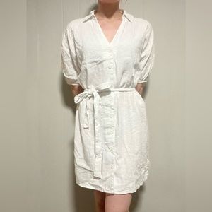 White button up dress